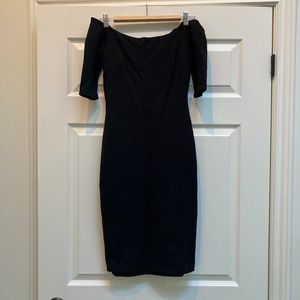 Lulu’s Girl Can't Help It Black Off-the-Shoulder Midi Dress